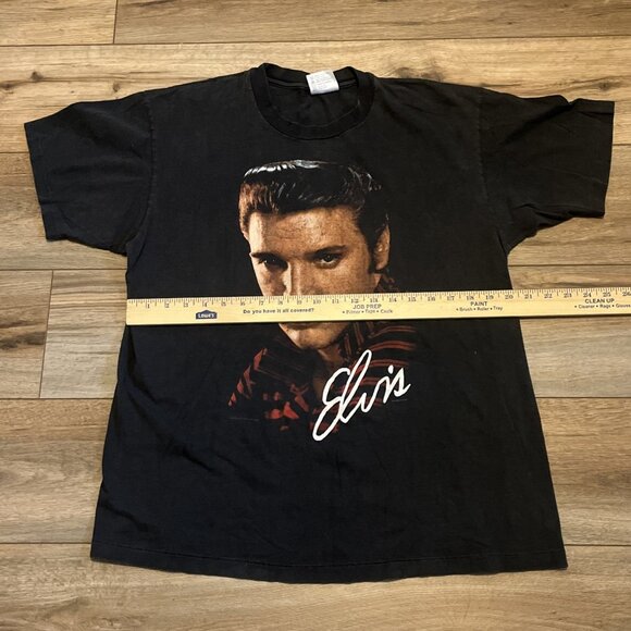 VTG 1990 Elvis Presley Winterland Graphic T Shirt Adult SZ XL Black 90s Music - Picture 8 of 12